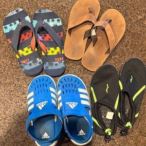 Adidas and reef Kids Blue and White Sandals